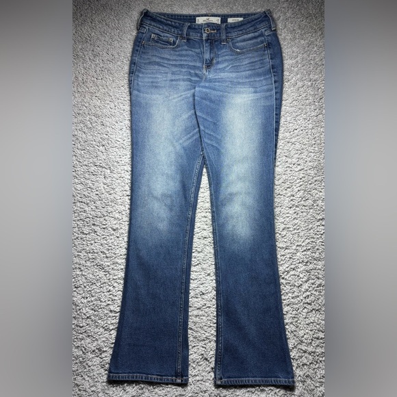 Hollister Jeans Womens 9 Long Low Rise Boot Cut Y2K Vintage Stretch Denim Clean - Picture 1 of 4